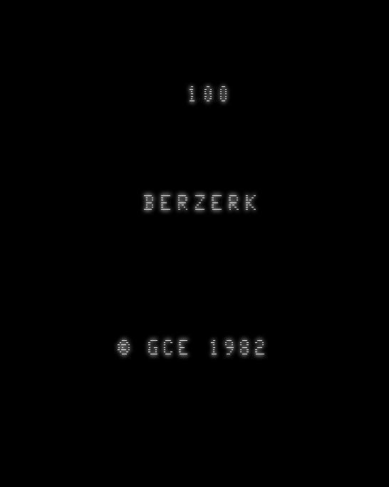 Berzerk title screen for Vectrex